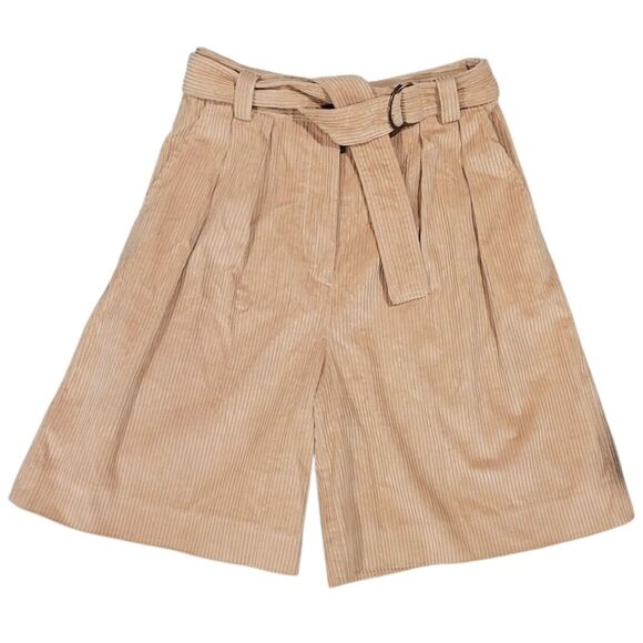 Ulla Johnson Piper Corduroy High Waisted Belted Long Shorts in Dover Size 8 - Picture 2 of 9